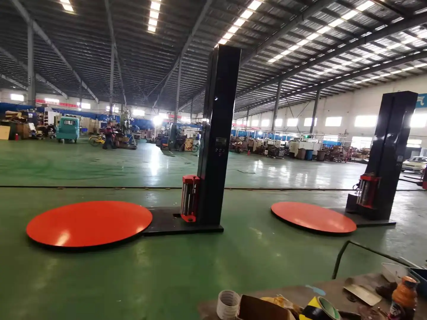 electric motor 220V chinese automatic luggage pallet wrapping machine