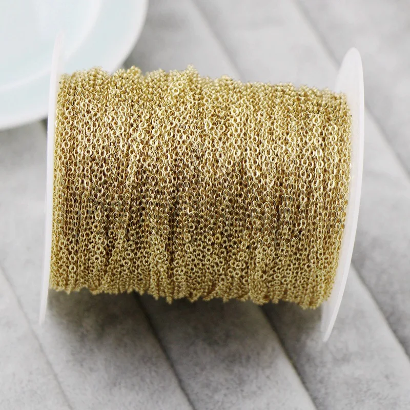 NANA high quality 14k italian gold plated chain,1.0mm brass O shape chain