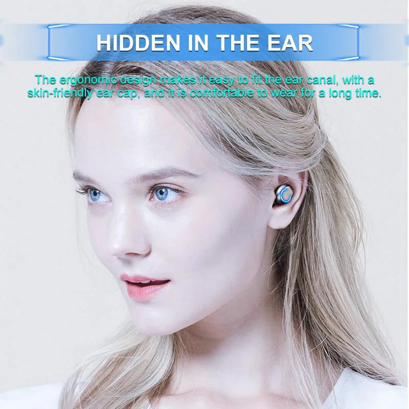 Portable F9-8 Wireless BT Headset Smart Audifonos Comfortable Powerbank Power LCD Display Earbuds Wireless Headphones F9-8 Tws