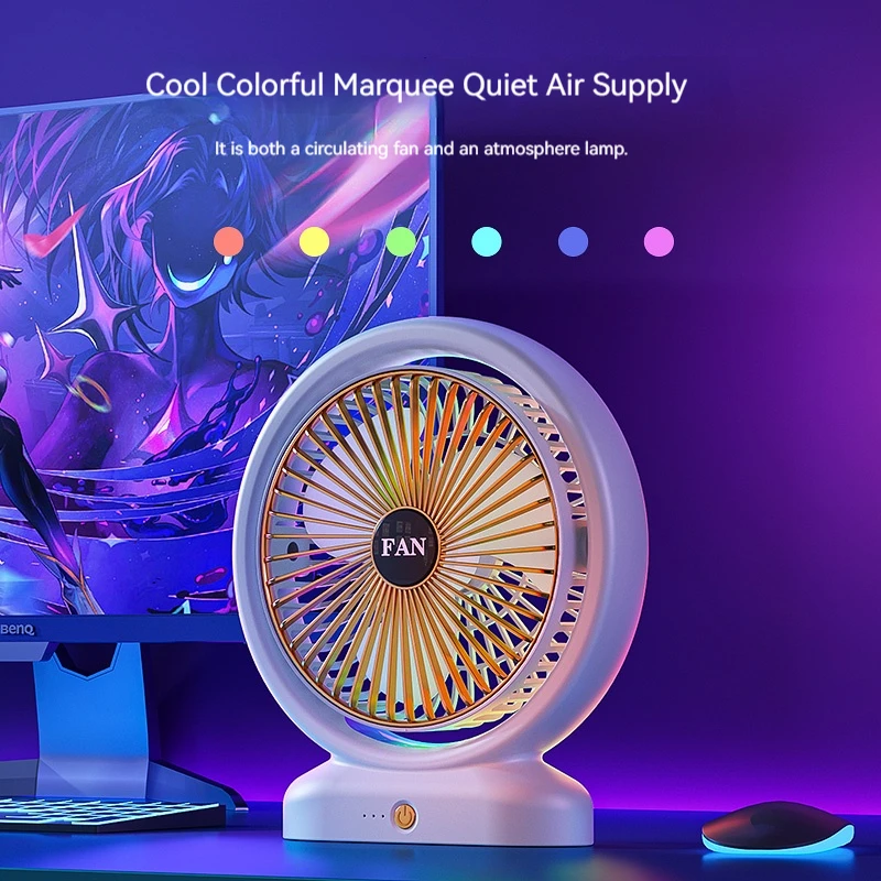 New Design Factory Price electric 3 speed control usb table fan portable mini hand rechargeable fan with light
