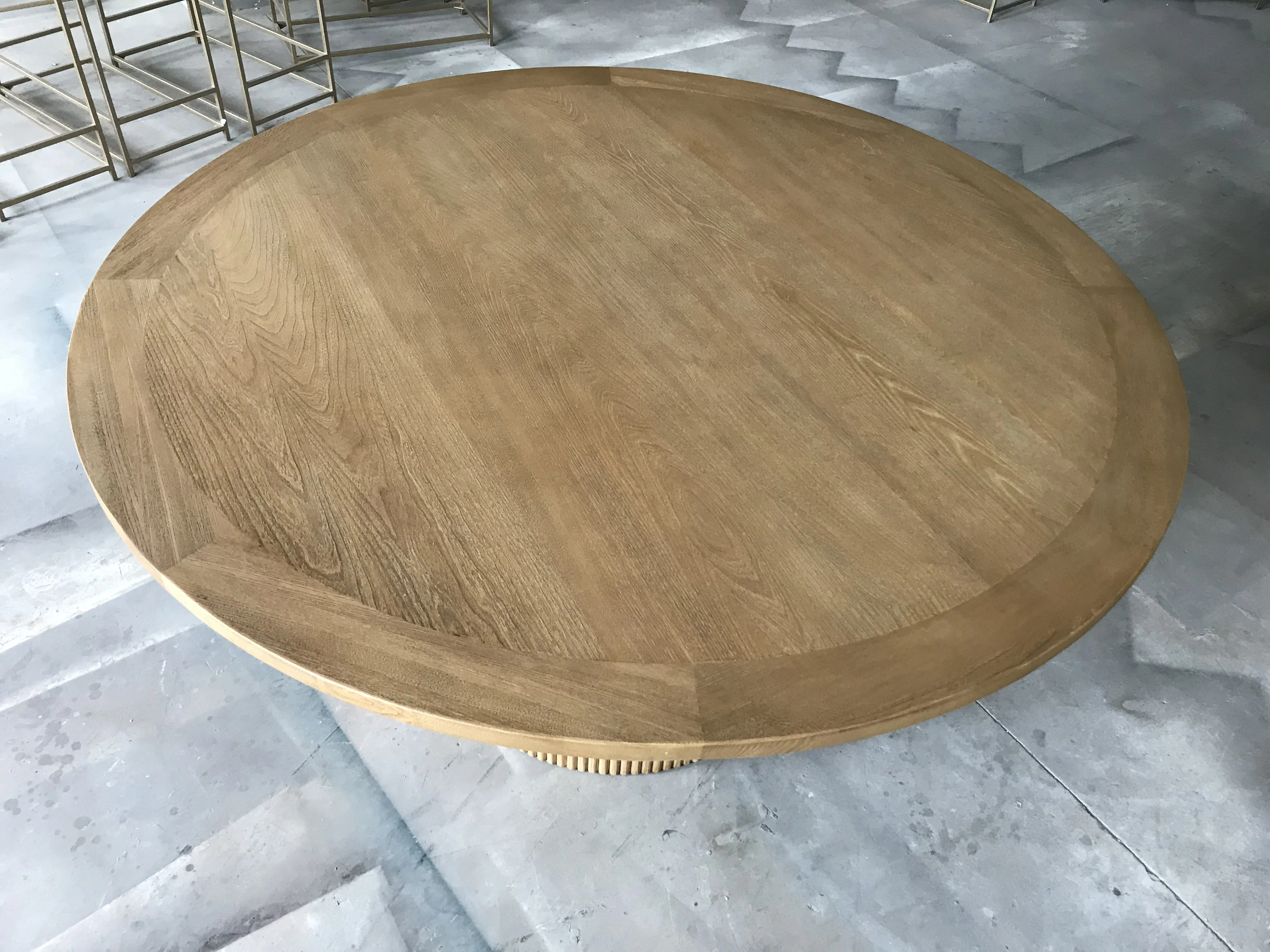 MRS WOODS 12 seater Reclaimed Natural Luxury classic Solid Elm Outdoor Round Wooden Dining Table