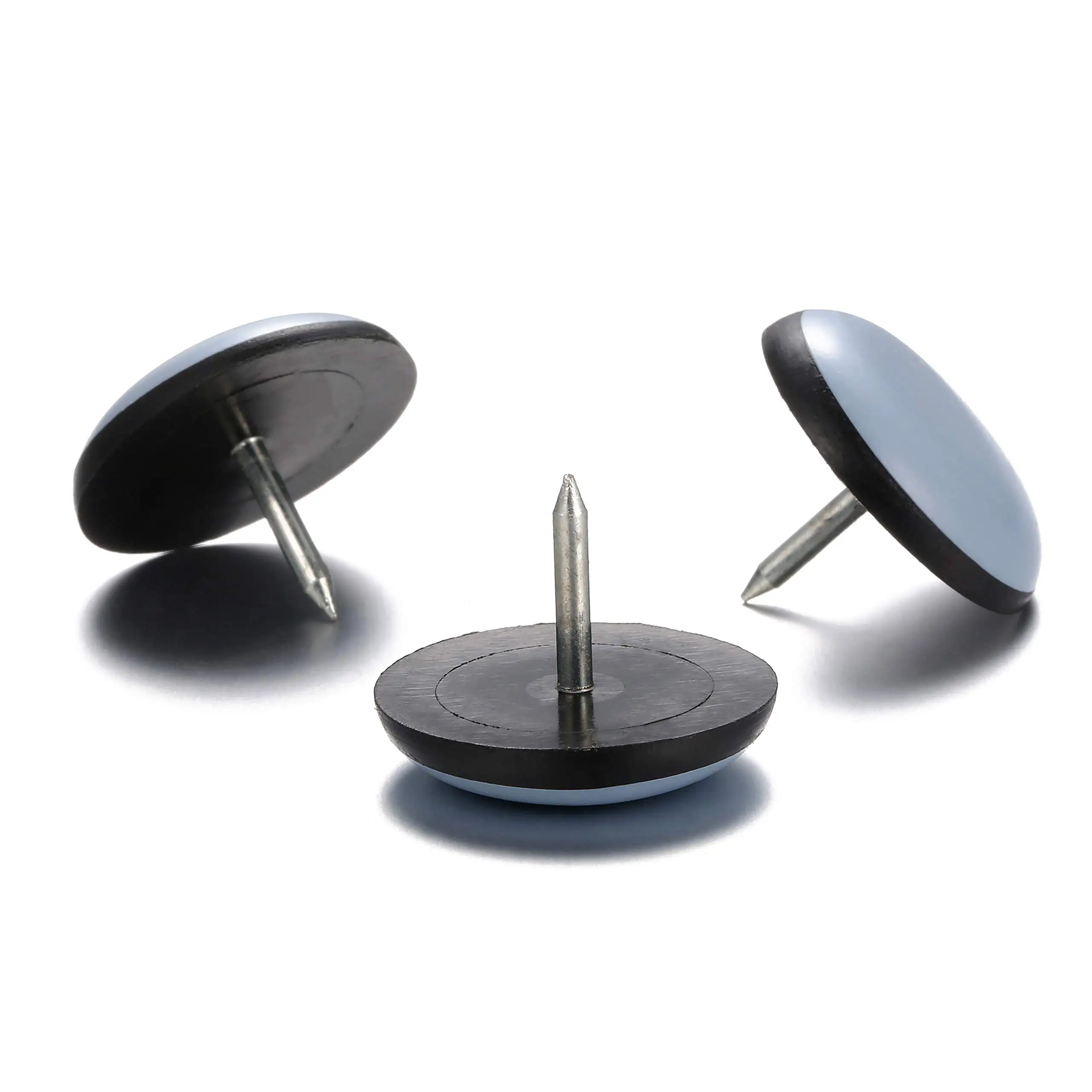 Wholesale Round plastic sofa leg with metal nail on furniture glides