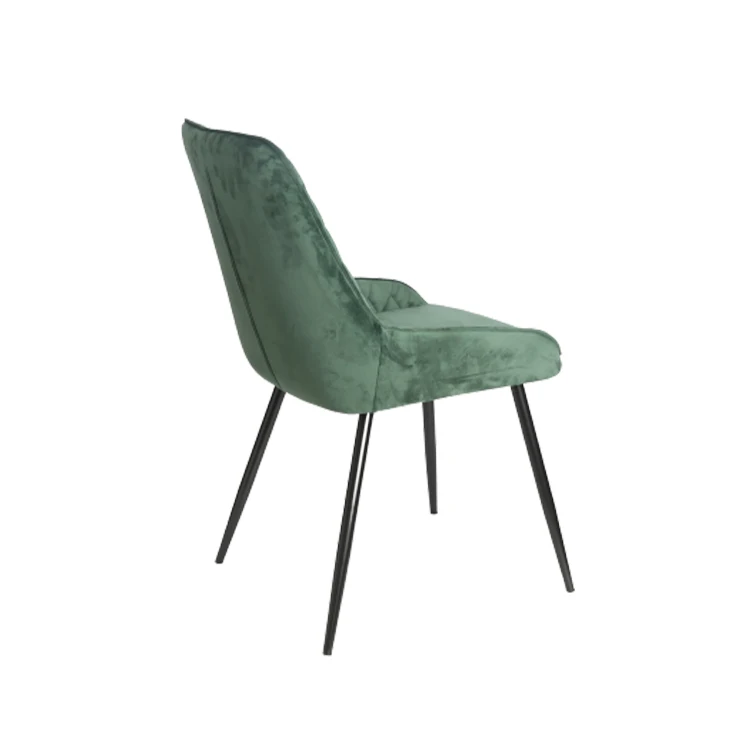 Modern restaurant Furniture Golden Finish Legs Arm Chair Green Velvet Covers Dining Chair