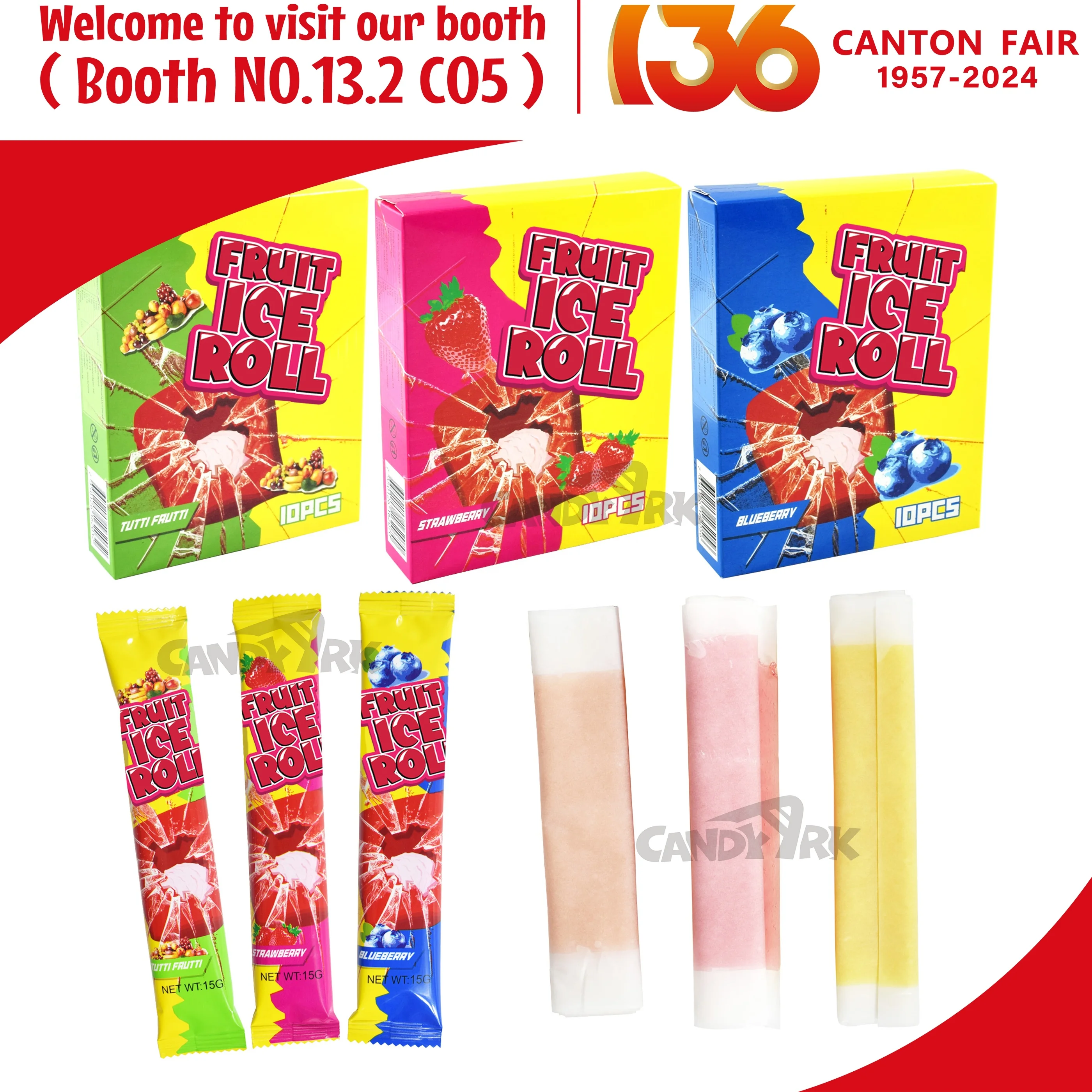 Hot selling fruit ice roll up candy gummy roll sweets factory direct supply