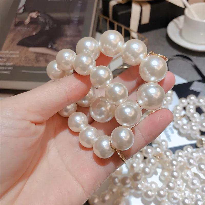 2020 New Women Elegant Pearls Elastic Hair Bands Ponytail Holder Scrunchie Headband Sweet Rubber Bands Fashion Hair Accessories