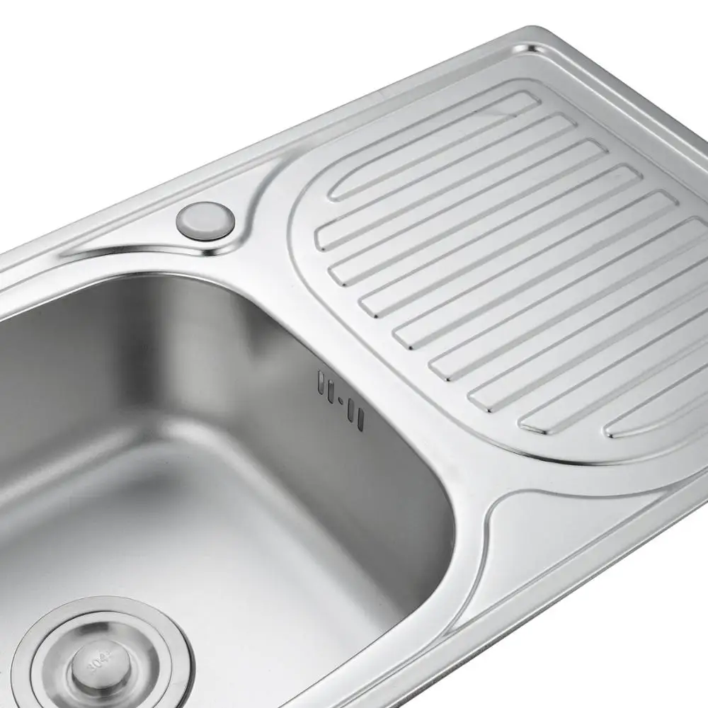 LS-7540B1 одинарная чаша с пластиной сливная доска недорогие кухонные раковины из нержавеющей стали 304