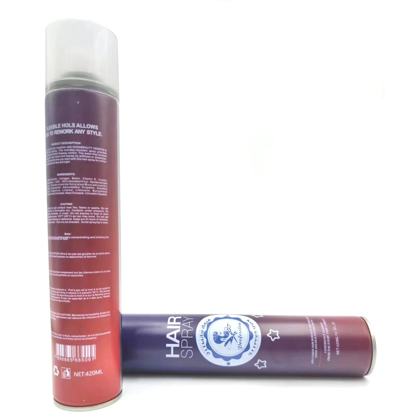 New Arrive 420ml Synthetic Hair Spray Dry Hair Styling Spray Strong Hold Hair Spray For Men