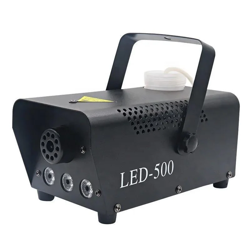 Professional Mini Smoke Machine 500W LED Fog Machine R/G/B Stage Party Bar Wedding Disco DJ Smog Maker