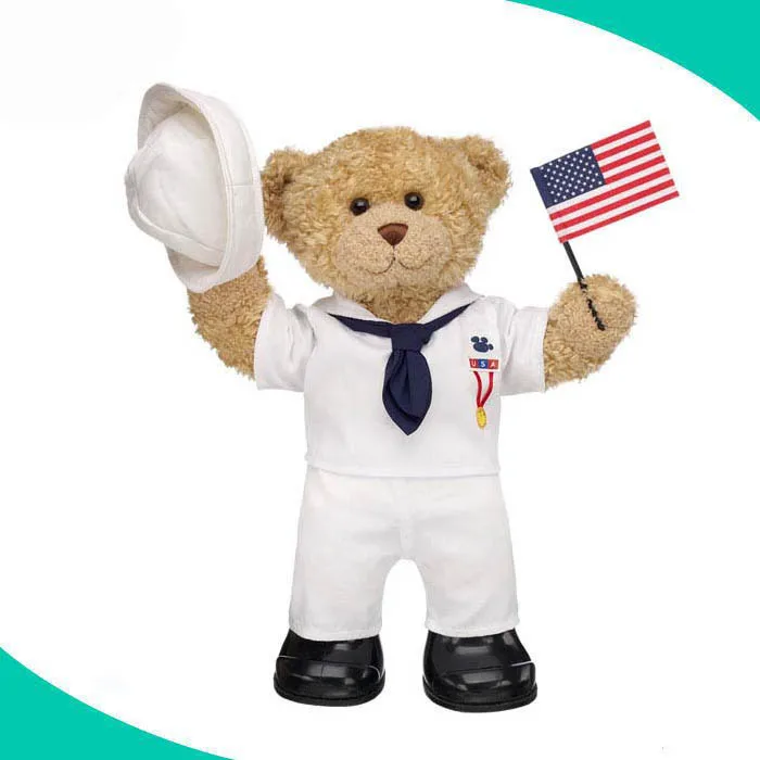 China factory Wholesale OEM custom US plush bear soft stuffed army teddy bear with clothes