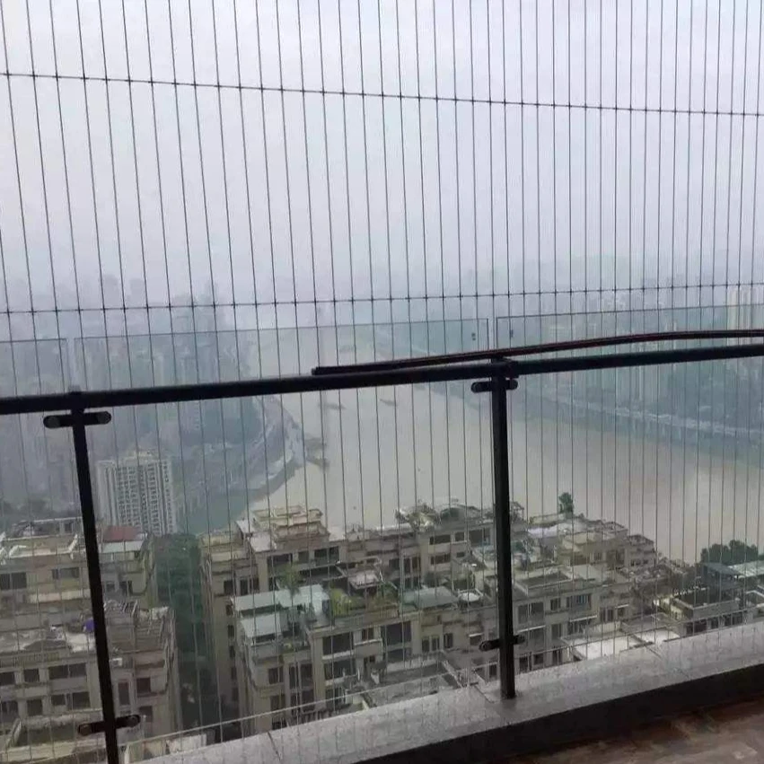 Balcony window invisible anti-theft net protective net safety 304/316 pvc coated stainless steel wire rope for invisible grill