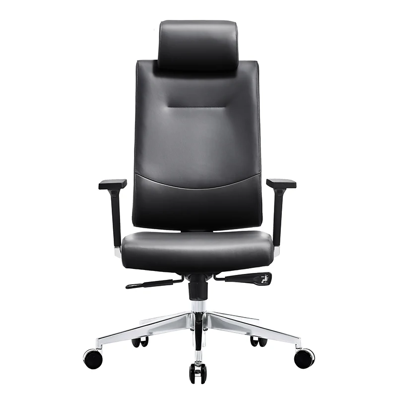 Офисное кресло из натуральной кожи металлическое вращающееся письменное для дома офисная мебель современное кожаное