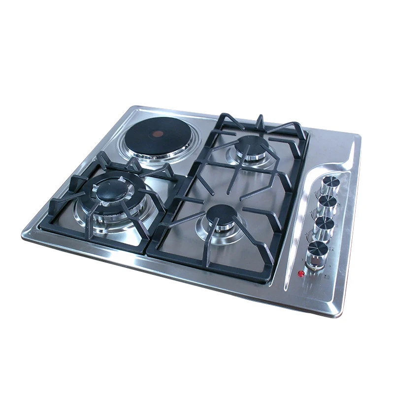 Hot selling low price China manufacturer  portable gas cooker with 3 burners and 1 hot plate