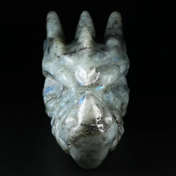 Factory price Hand Carved Crystal Carving labradorite Dragon Heads Crystal Skulls healing stones