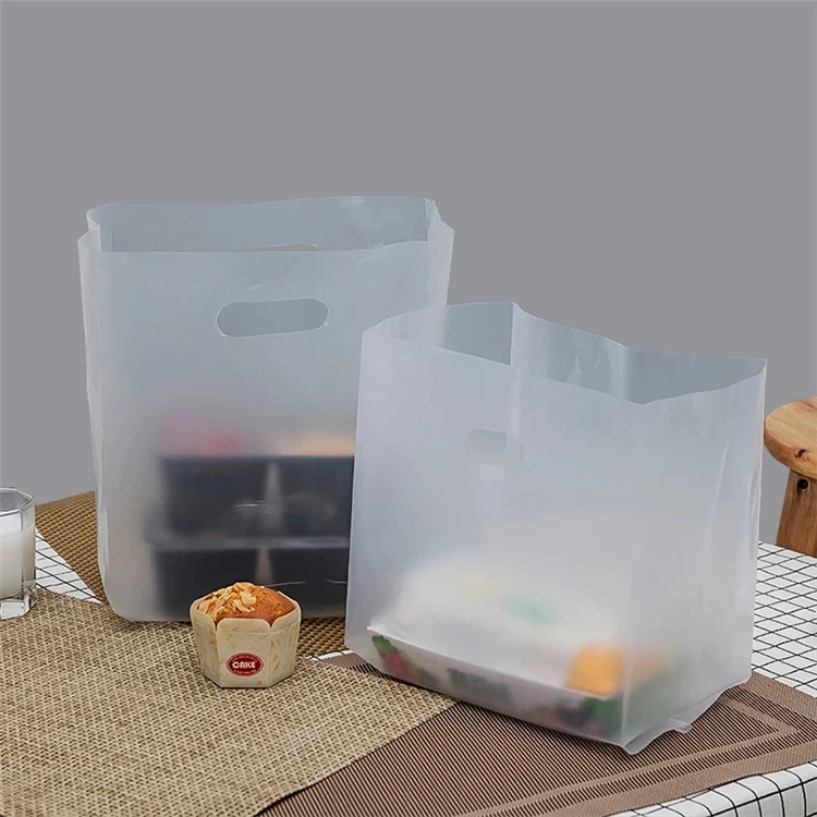 High Quality Transparent Portable Degradable Plastic Bag Custom Takeaway Packaging Plastic Bag