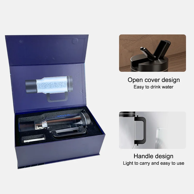 new hydrogen water bottle  generator SPE PEM high quality portable hydrogen water bottle 1000ML