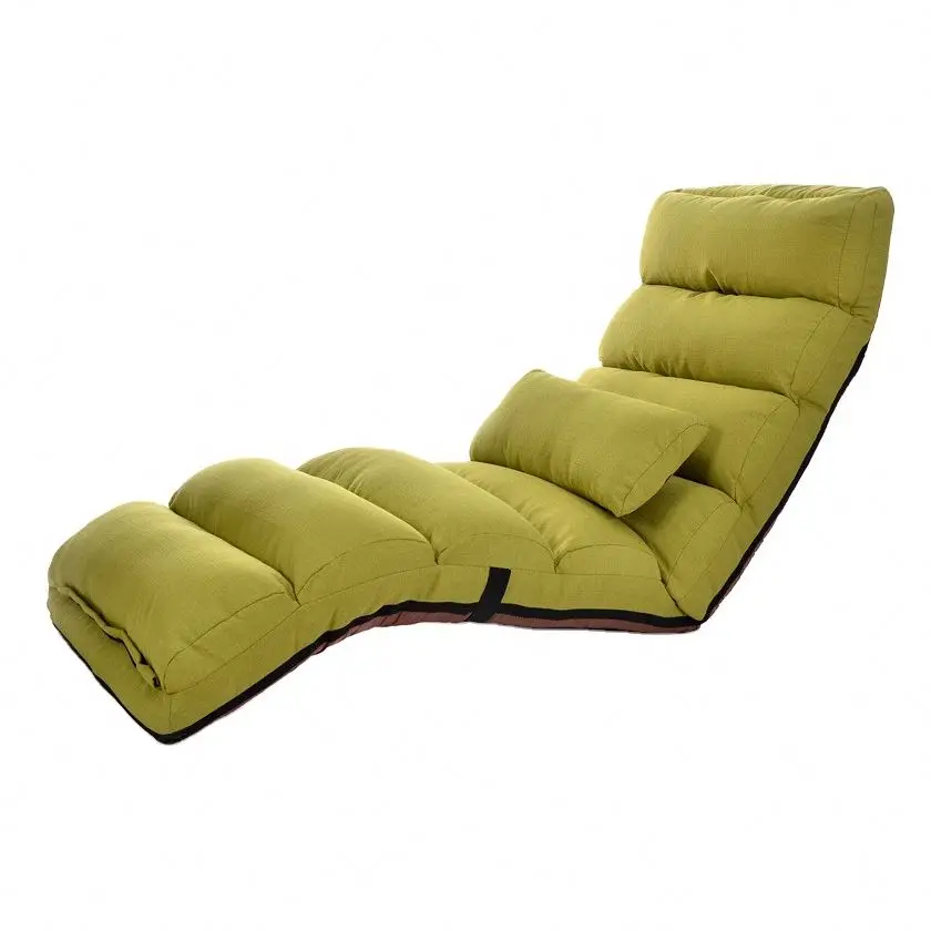 New design of linen fabric folding chair sofa bed multi-position recliner folding sofa chair