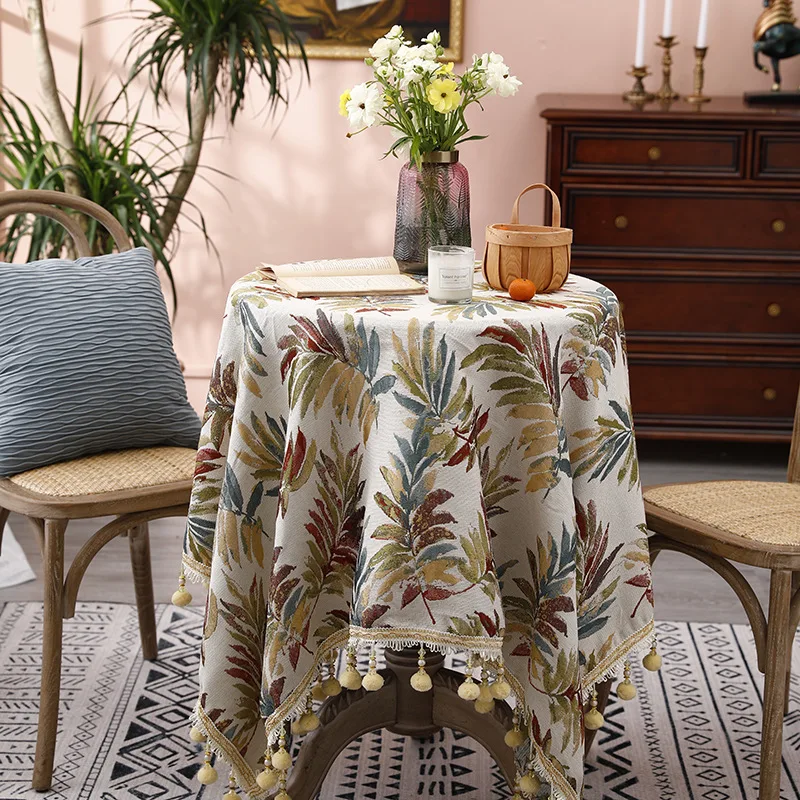 Cotton Linen tablecloth round Dining Table Cover Mat Home Decor Table Cloth