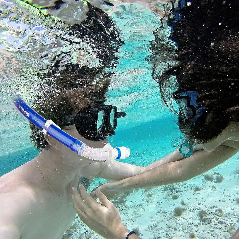 Top Selling High Quality Portable Foldable Breathing Tube Liquid Silicone Mouthpieces Customized Logo Adult Freediving Snorkel