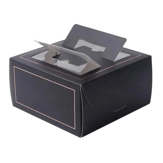 
Wholesale Price 10*10*6inch handle cake carrying box birthday cake packaging paper box 