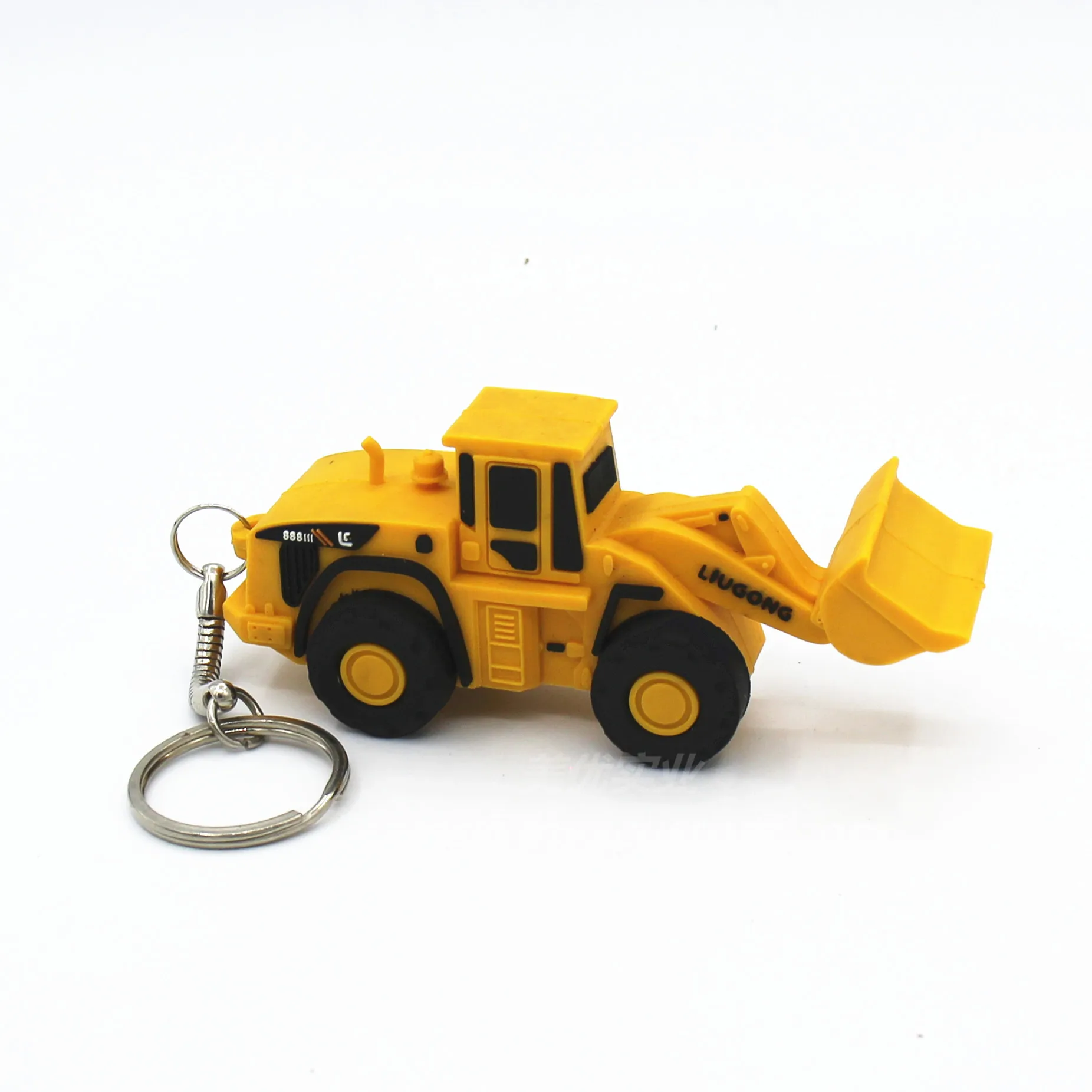 SL-006 China Supplier soft pvc materials digger shape key ring low price rubber car shape keychains