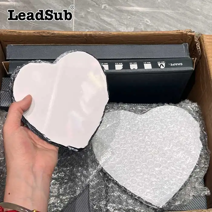 sublimation slate heart shape 6x6inch wholesale 15*15cm heart shape rock slate plaque custom stone photo frame