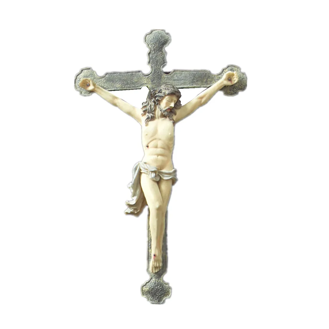 Resinm Artificial Resin Craft Religious Jesus Cross Figurine Statue Souvenir Lady Figurine Handcraft Polyresin Europe 340 G