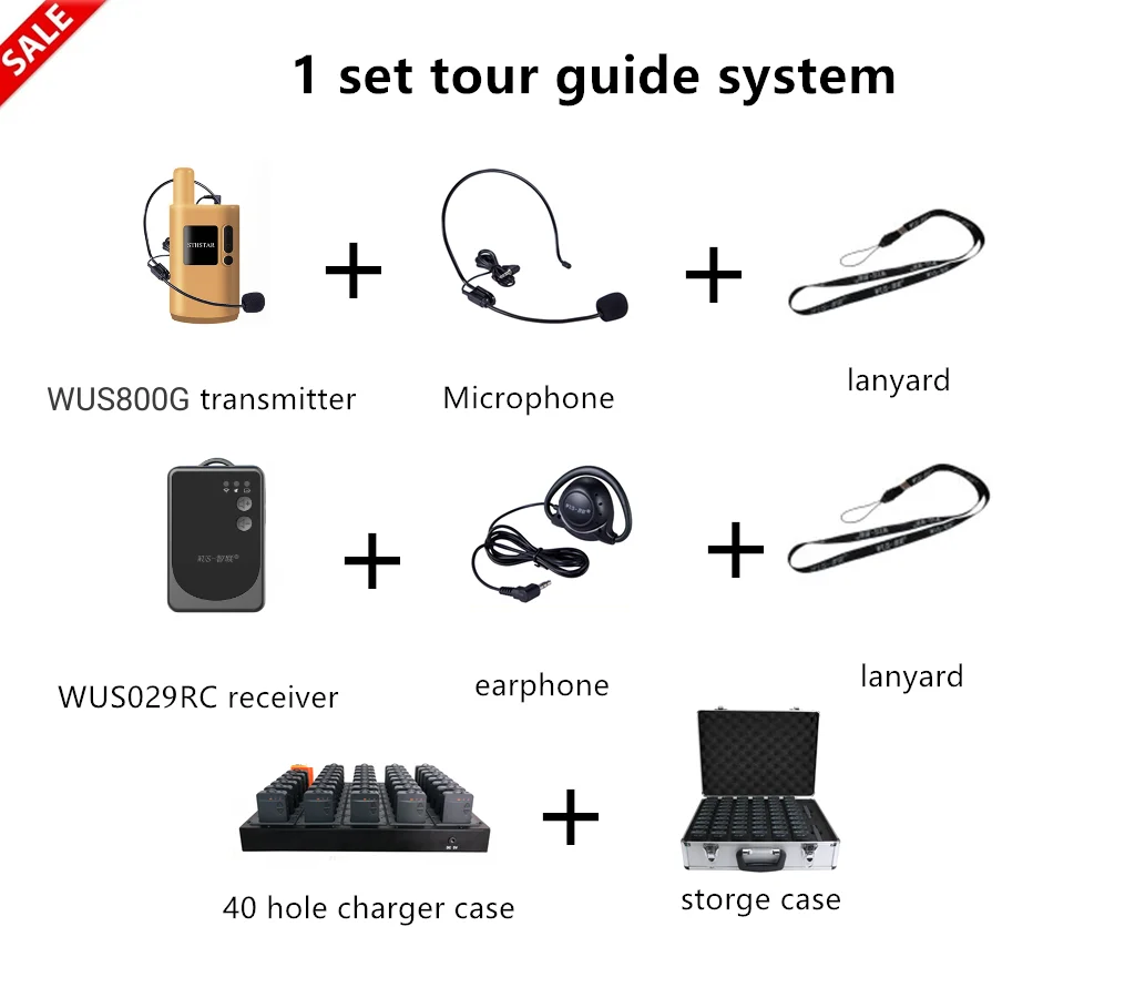 95 working hours 50 receivers+1 transmitter hajj&umroh tour guide Audio 2.4G globally applicable interpretation conference