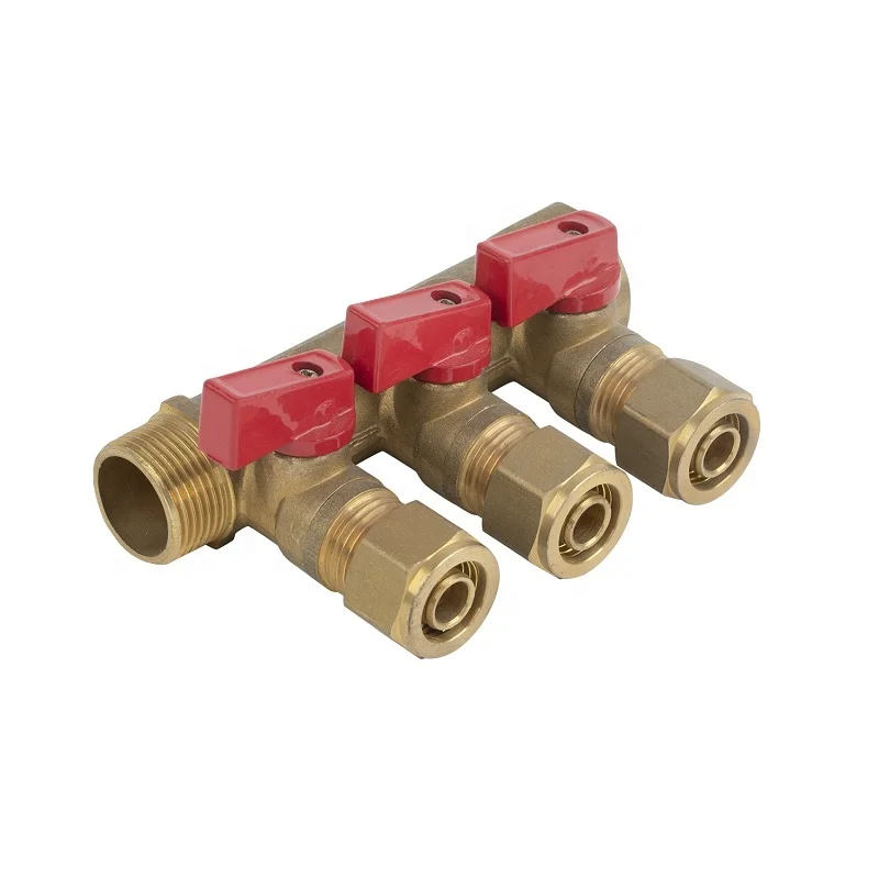 3 way brass F/M thread manifold for heating system for pex -AL-pex pipe