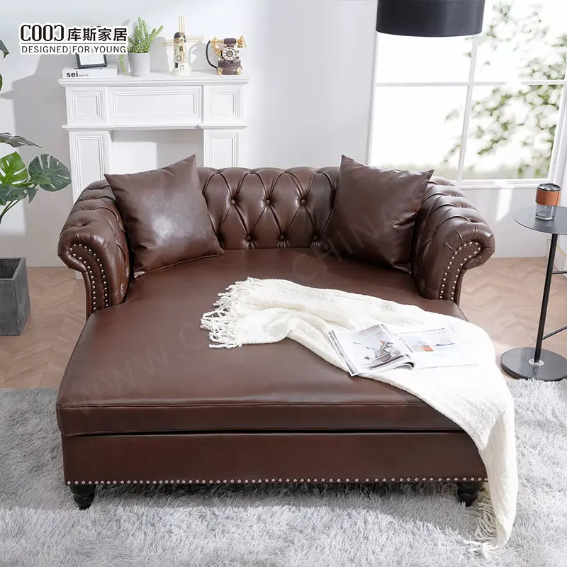 Luxury Oversized Double Loveseat Tufted Furniture Living Room Faux Genuine Leather Chesterfield Chaise Couch Lounge Sofa
