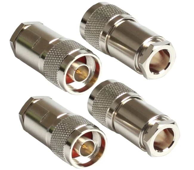 N Connectors Male Rf Coaxial Connector for RG8 Brass N Male Clamp LMR400 OEM PTFE POM 50ohm Nickel Plating