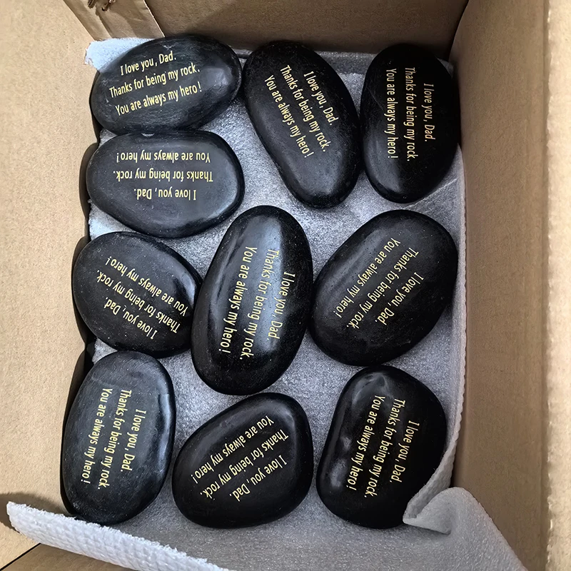 Оптовая продажа, смешанный полированный вдохновляющий камень, гравированный речной камень для подарков