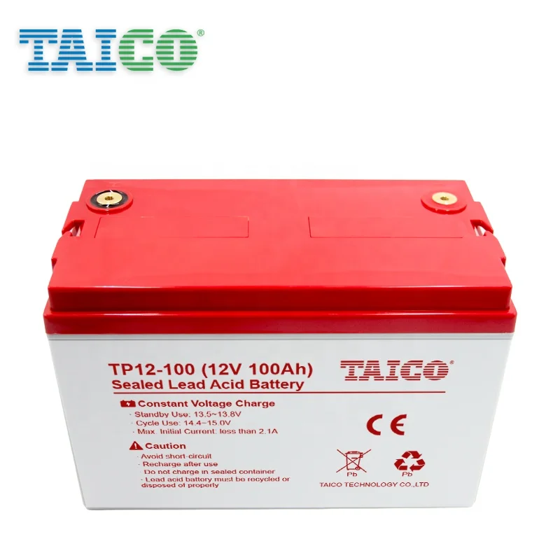  TAICO ROHS/MSDS/UN38.3/CE герметичный UPS/EPS свинцово-кислотный 12v 100ah гелевый