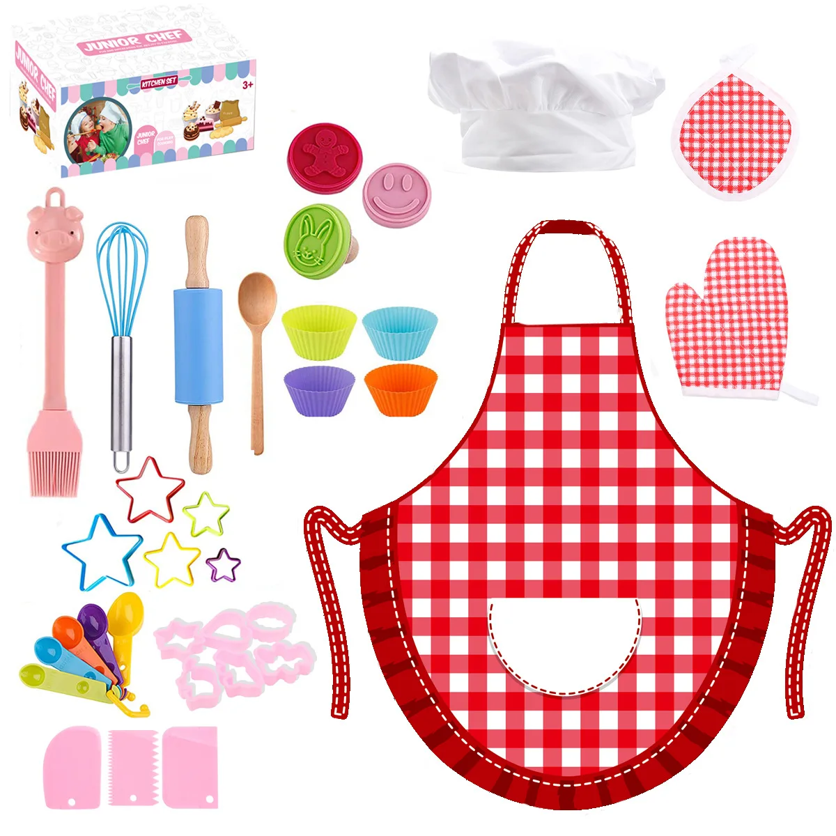 29PCS Pretend kitchen toys cooking baking play set role play chef toys for children