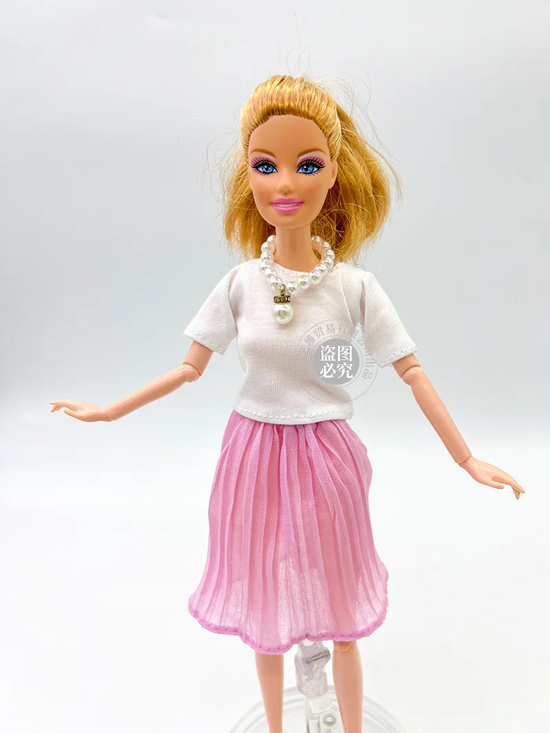 30cm doll clothes with more folds than half skirt, elastic dressing, toy accessories, mini skirt