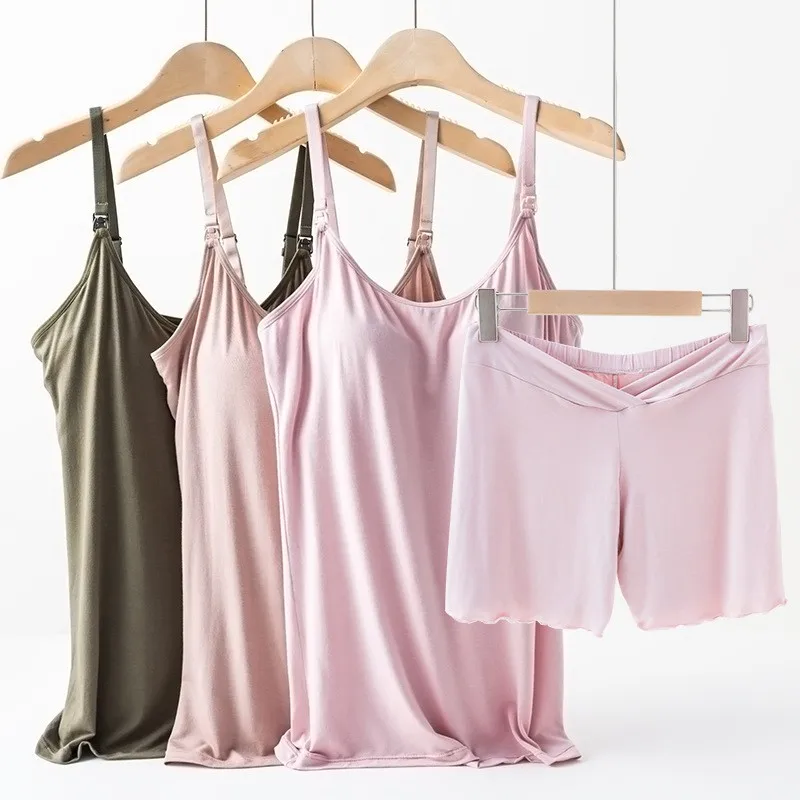 Wholesale Wireless Breastfeeding Upper Open Button Pregnant Women Nursing Bra And Panties Two-piece Set Suit