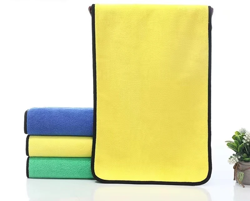 For dogs and cats use a large bath towel with thick coral velvet pet cleaning supplies dog drying towel custom logo