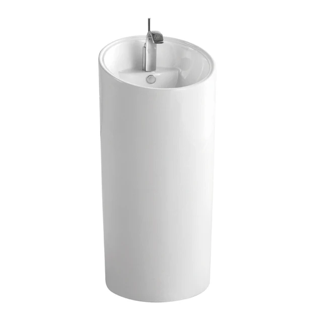 Hand Wash Pedestal Basin White Round Cabinet Ceramic Bathroom Sink