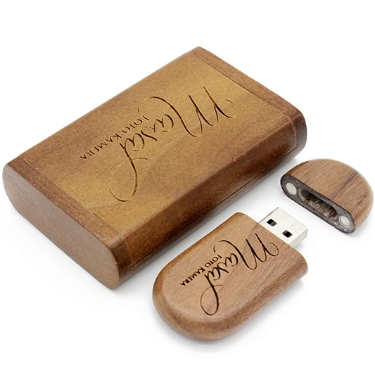 Walnut Wooden Box USB 3.0 Flash Drive Pendrive Custom USB Engraved Logo Pen Drive Wedding gifts packaging wood box