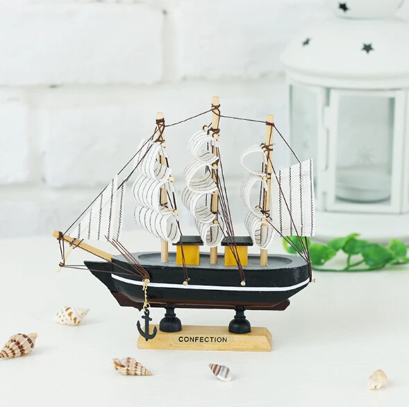 Wholesale Mediterranean Home Decorative Wooden Craft Boat