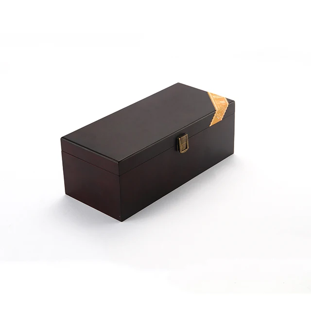 European-style single wooden champagne black high-grade high-gloss paint red wine gift box