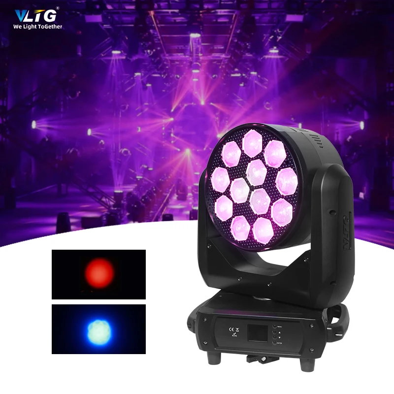 Night Club Lights Disco Move Head Stage Lights Zoom RGBW Led Moving Head Dmx 512 Control For Dj Night Club Wedding Mini Theatre