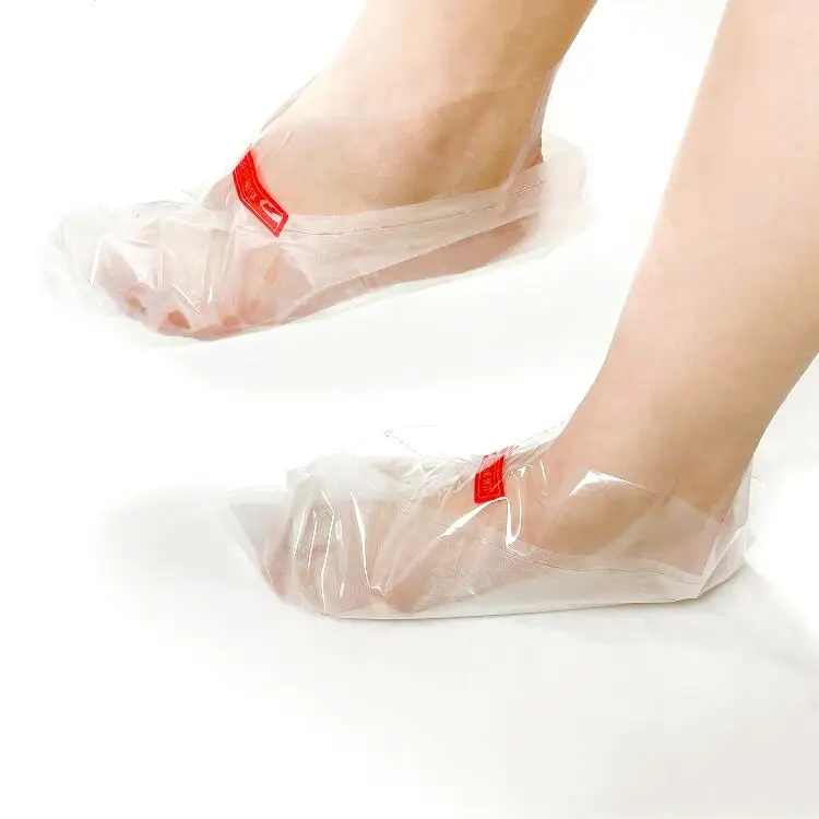 Skin Care Waterproof Foot Cover Plastic Socks Disposable Transparent No Liquid Plastic PE Foot Mask Foot Bag For Adults