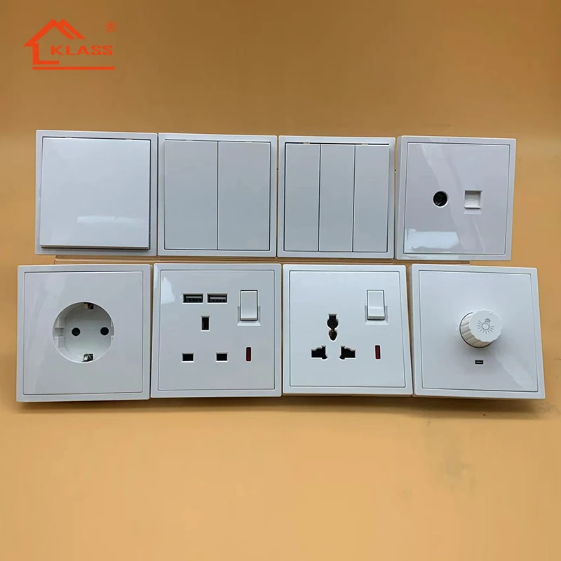 Electrical supplies perfect  UK standard 1234 gang CB certificate wall switch white gold BS 13A double pole 220v Socket Switch