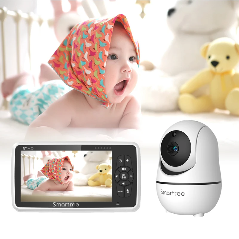 Innovative portable smart baby two way talk monitoring high quality panoramic baby monitor with camera and audio