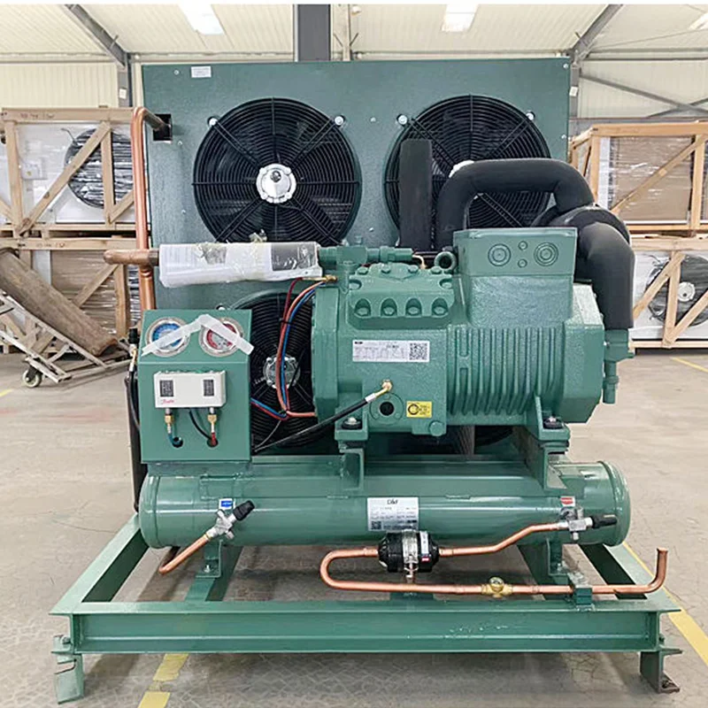 12HP Semi-Hermetic Condensing Unit Power Refrigeration Compressor Automatic R410A Freezer Cold Storage Room Freezer