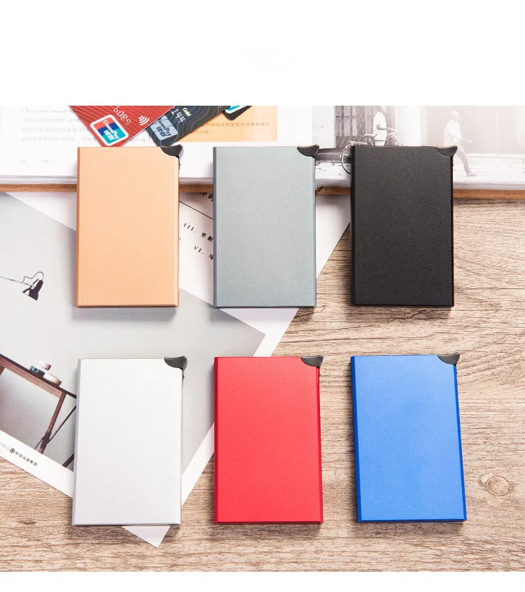 
2020 new arrival Aluminum Metal Rfid Blocking Cardholder Credit Card Holder Case Wallet Slim Mens Minimalist Custom Oem 
