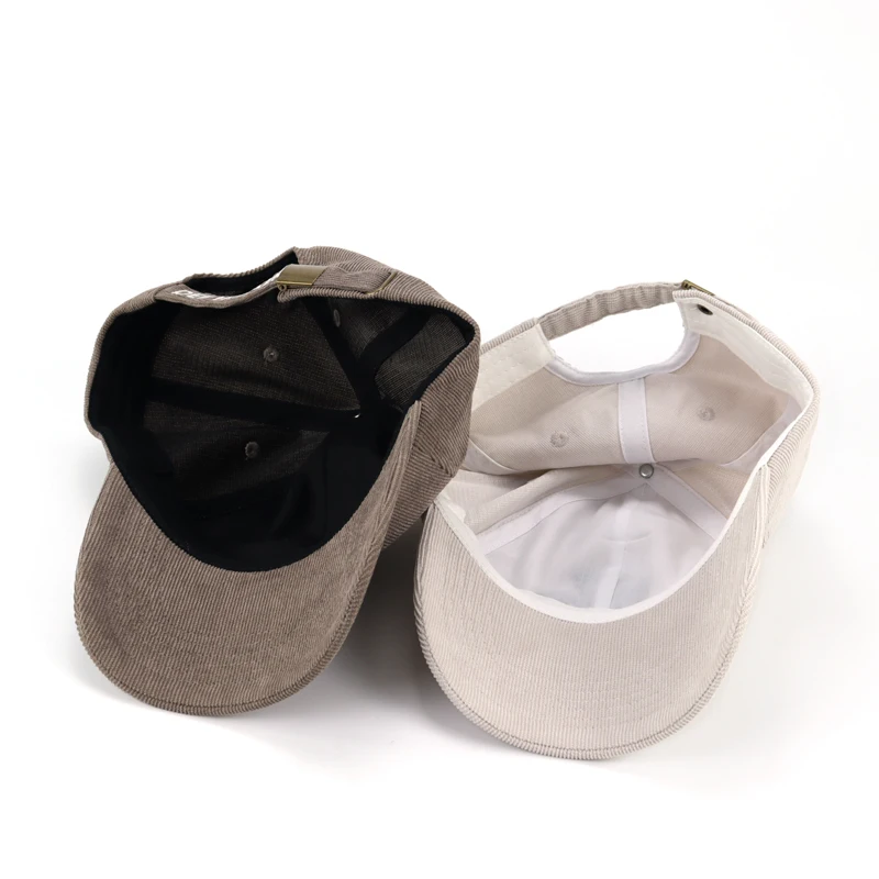 Supply High Quality Customized Corduroy Dad Cap Embroidery Logo Unstructured Strapback Hats For Men Women