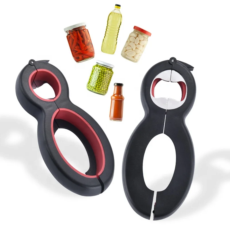 Hot selling 4 in 1 kitchen gadgets cooking tools multifunction non-slip custom logo jar beer manual can opener