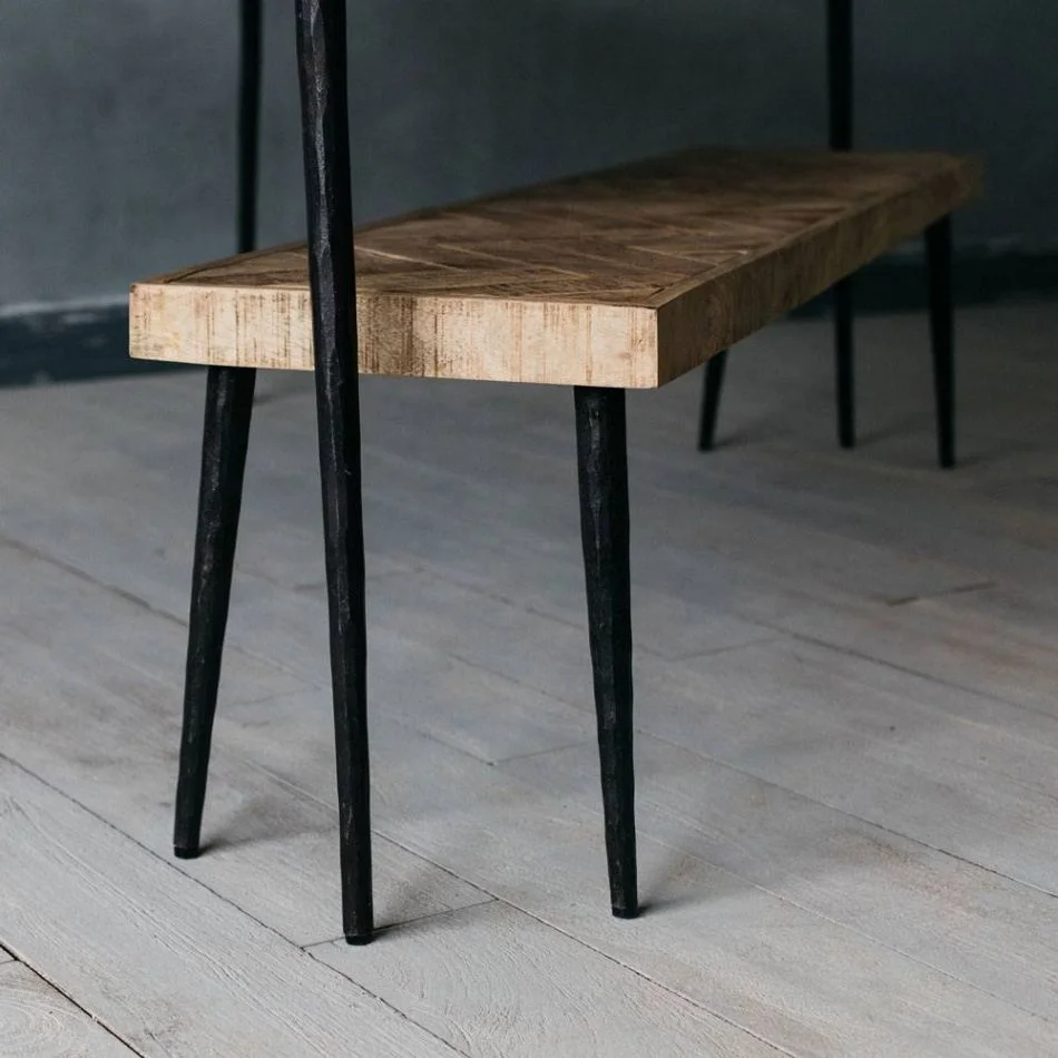 
Industrial Dining Bench Indian Antique Rustic Mango Ara Parquetry Design Dining Bench Jodhpur Vintage Solid Wood Dining Bench 