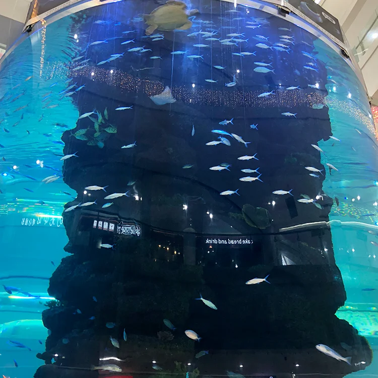 outdoor acrylic aquarium cylinder set wall  fish bowl acryl cylinder  acrylic aquarium cover